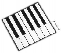 Белые накладки клавиш, пластик, передняя часть 52 мм, БЕЗ ТОРЦА