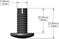 Шуруп фeршибунга, сильно анодирован, 27мм WNG,  Ø 9,5 x 22 мм, щлиц