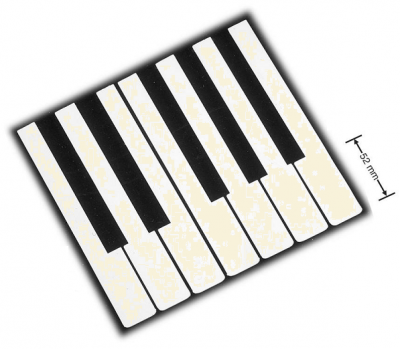Кремовые накладки клавиш, пластик, передняя часть 52 мм, БЕЗ ТОРЦА