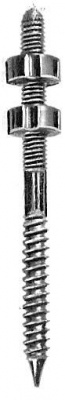 Шуруп шутцлейстика, Ø 5,0 x 80 мм, с двумя гайками, никелированный