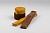 Замша гарнировки шультера, также для контерфенгра, жёлто-коричневая, нарезанные, 21 x 9 мм, толщина 2 мм