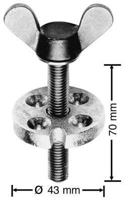 Винт лиры,   M 10 x 70 мм, с круглой пластиной