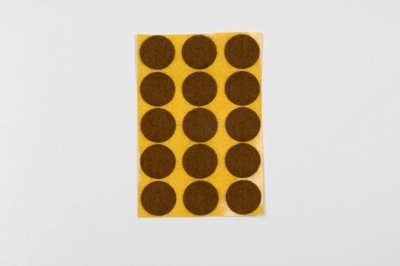 Шайба войлочная, коричневая,  самоклеящаяся, Ø 15 мм, 100 штук